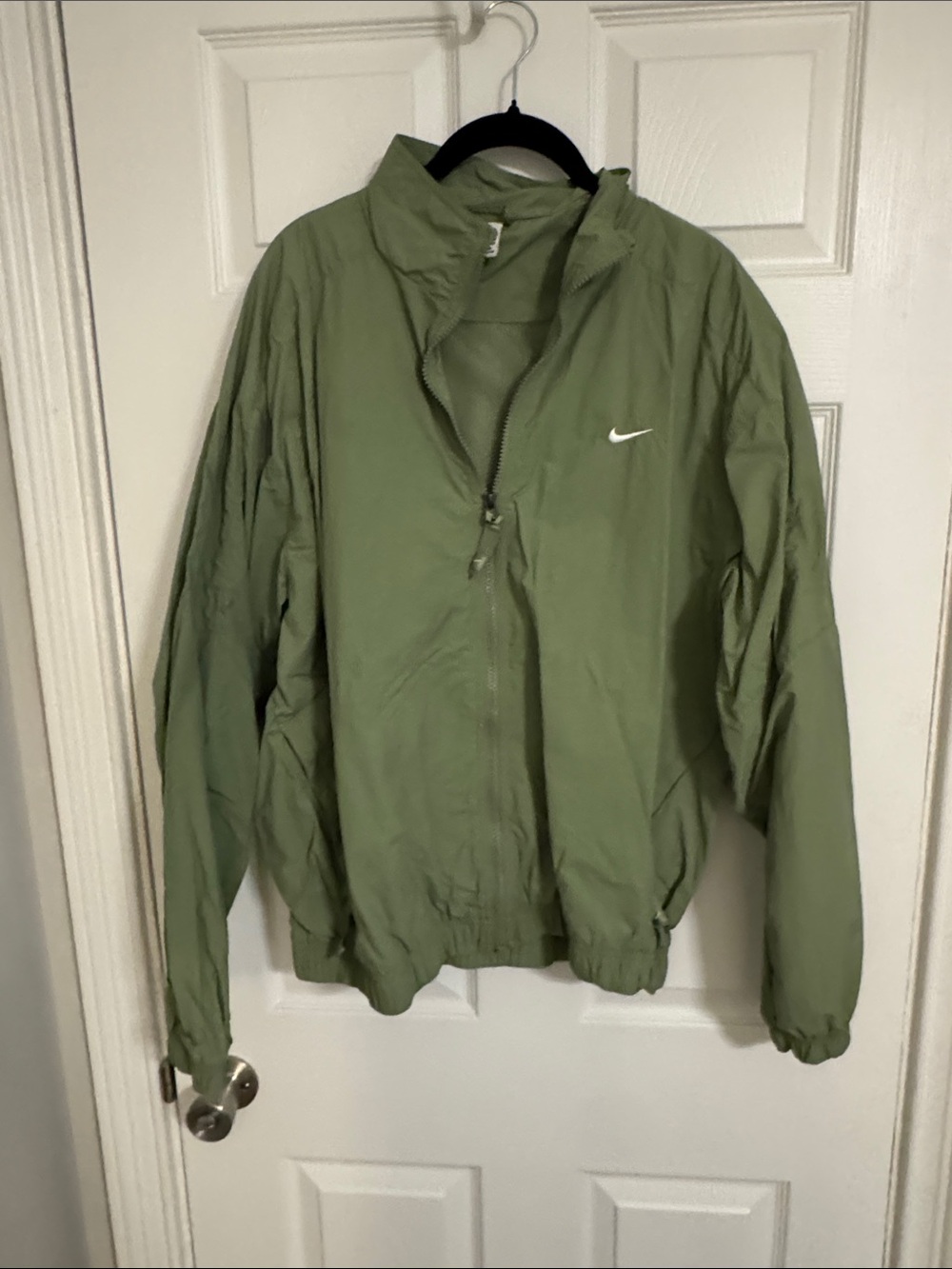 Nike Olive Green Zip-Up Windbreaker Jacket